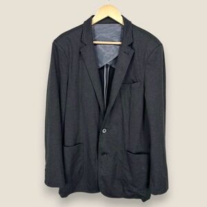 Saks Fifth Avenue Unstructured Sport Coat Blazer Men XL Charcoal Patch Pocket